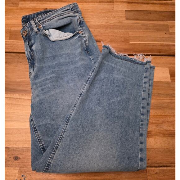 J. Jill High-Rise Straight-Leg Crop Jeans Women’s Size 16R Raw Hem Tencel Blend - Picture 2 of 6